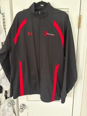 LG Black Windbreaker Jacket with Red Accents